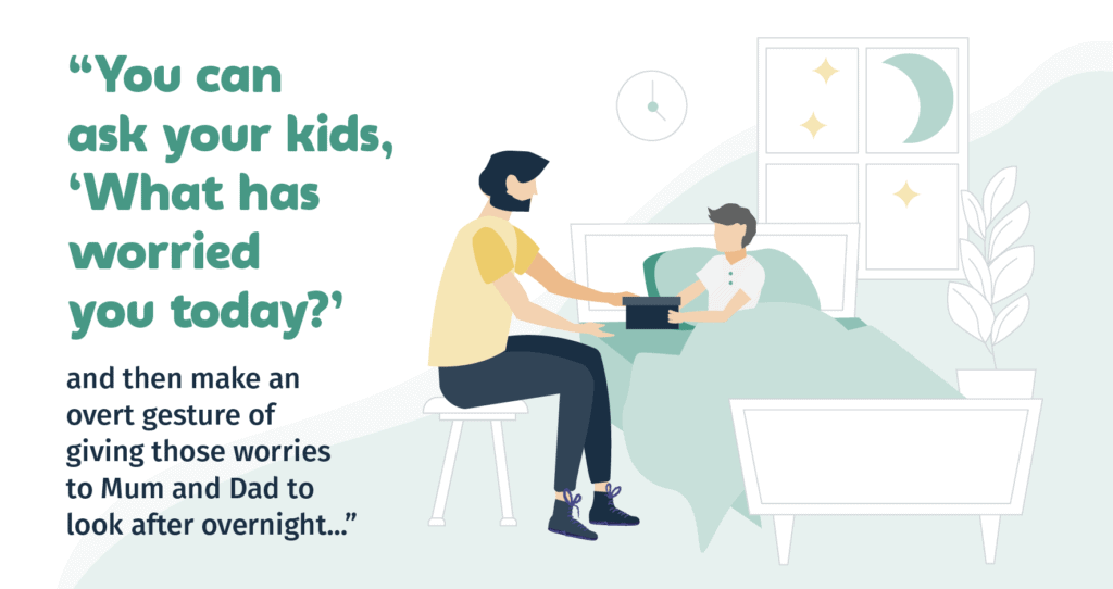 Asking your kids about their worries helps them to sleep