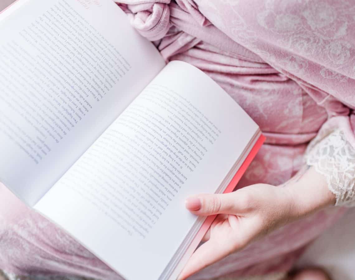 Woman reading book