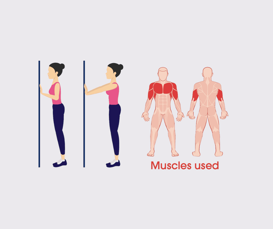 Illustration of a person doing wall push ups