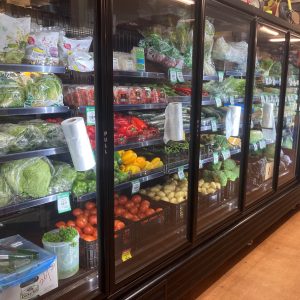 Fresh produce in a fridge