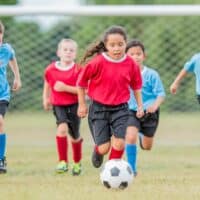 Children playing football