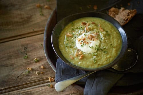 Broccolini and Cauliflower Soup