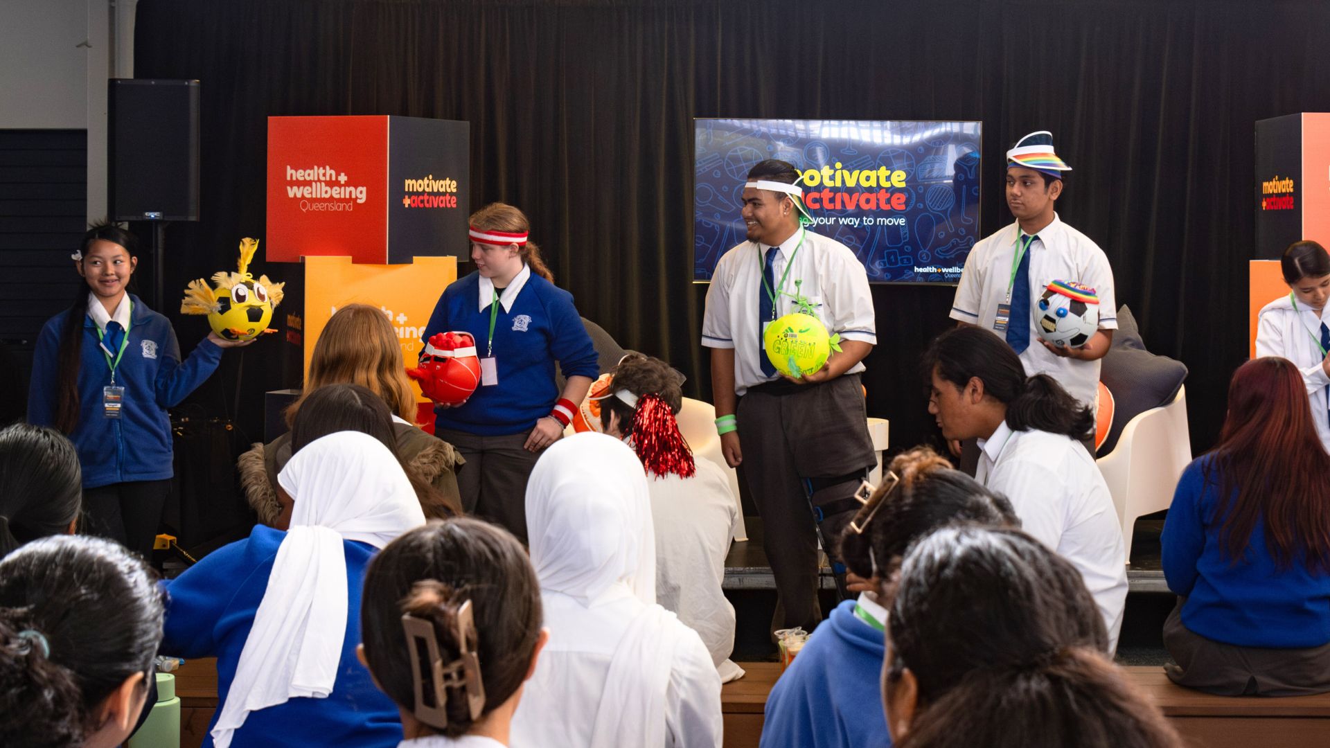 High school students present their ideas at the Motivate + Activate workshops