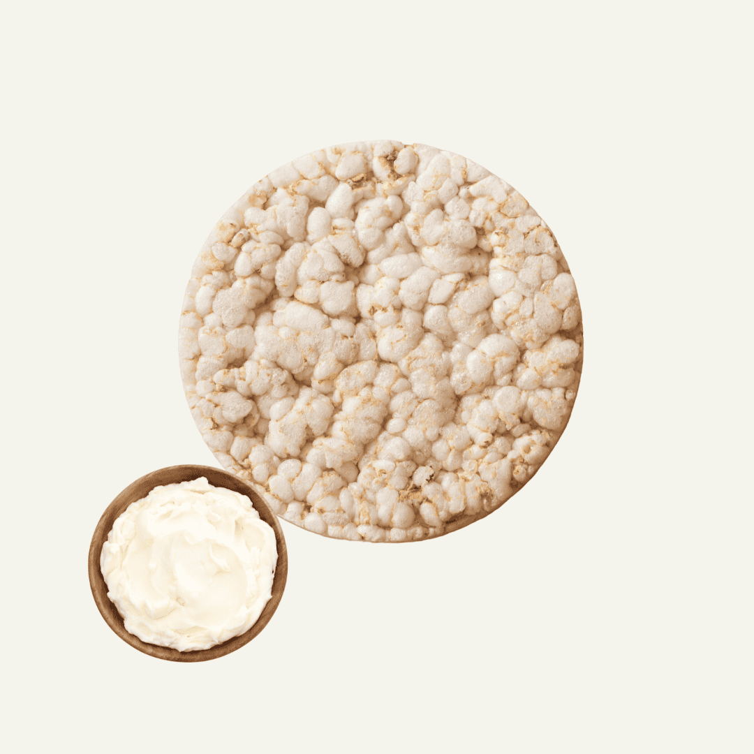 Ricotta cheese on crackers