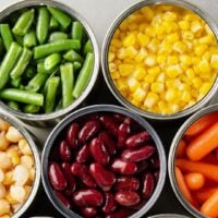 Canned vegetables and legumes