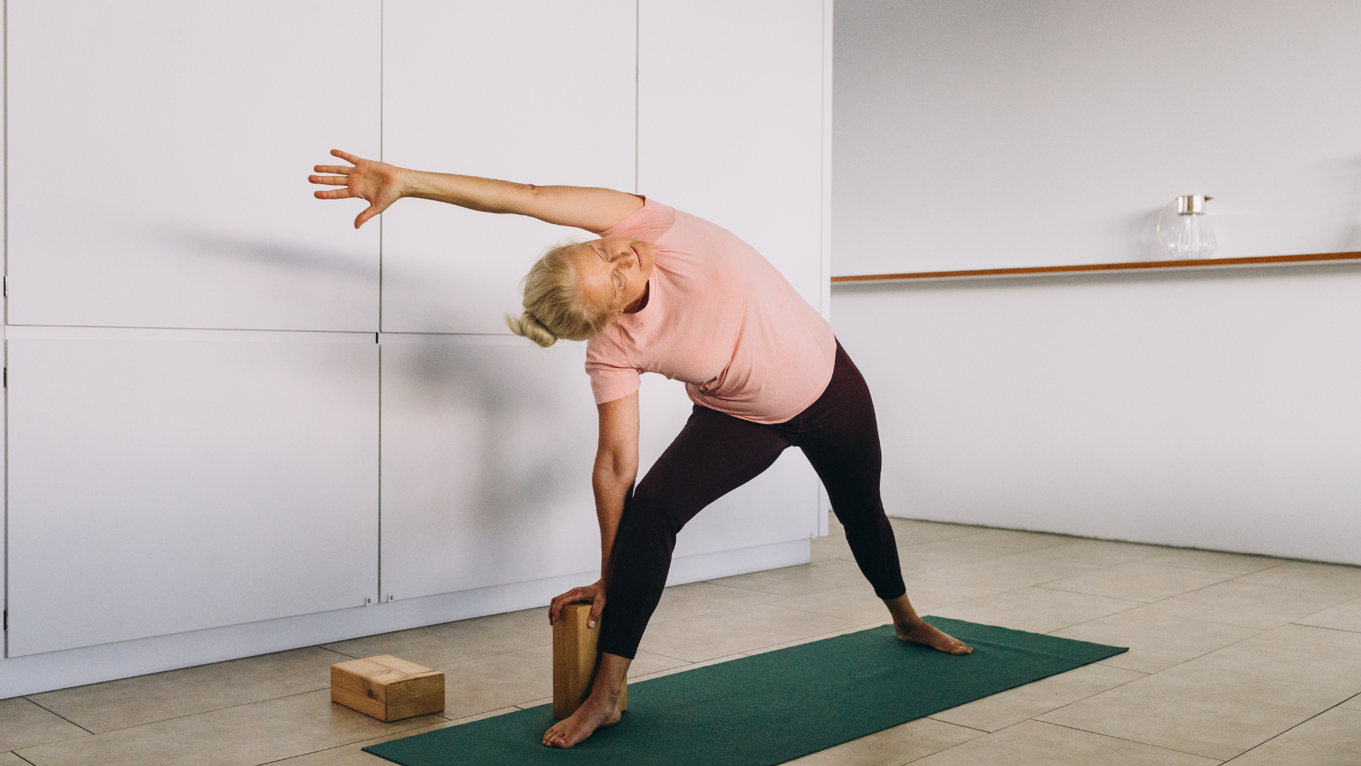 A woman doing yoga