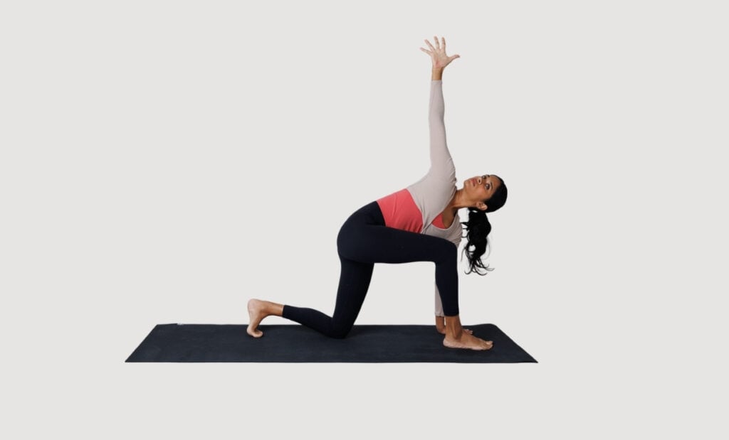 Open twist yoga pose