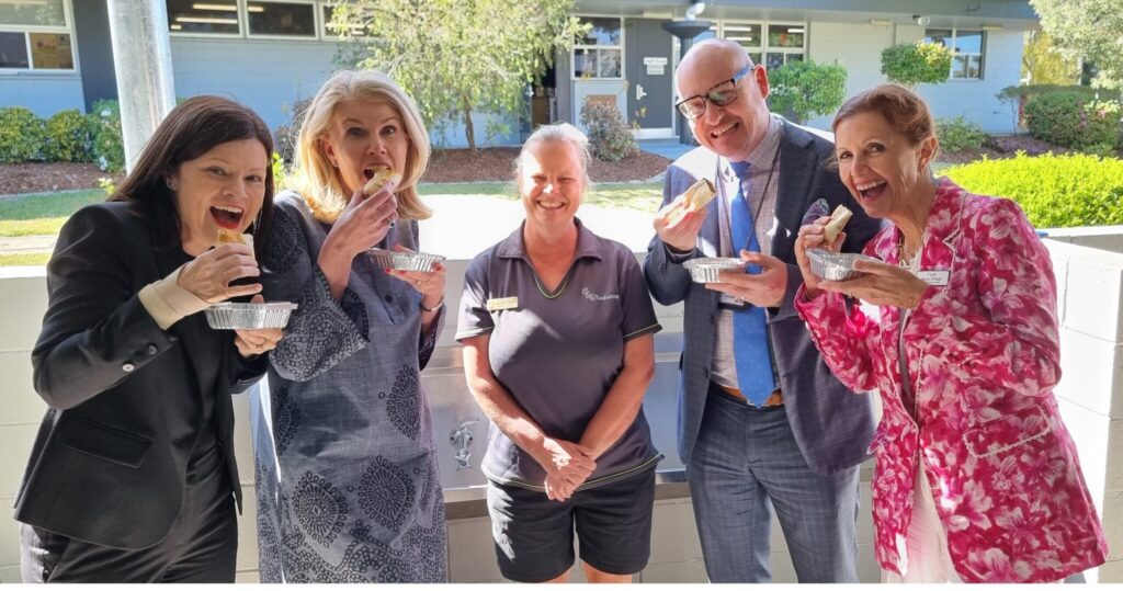 people eating a taco