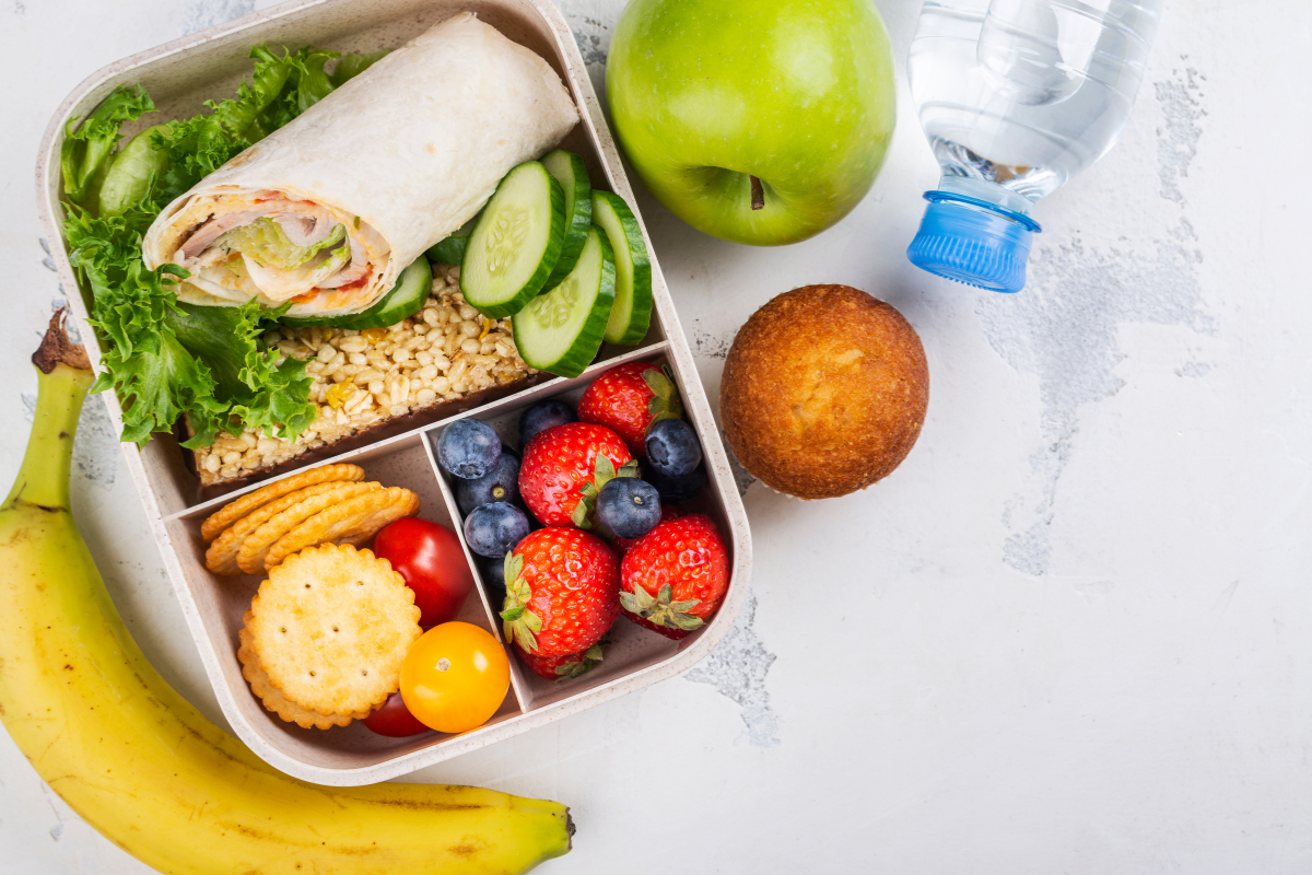 a lunchbox with healthy options