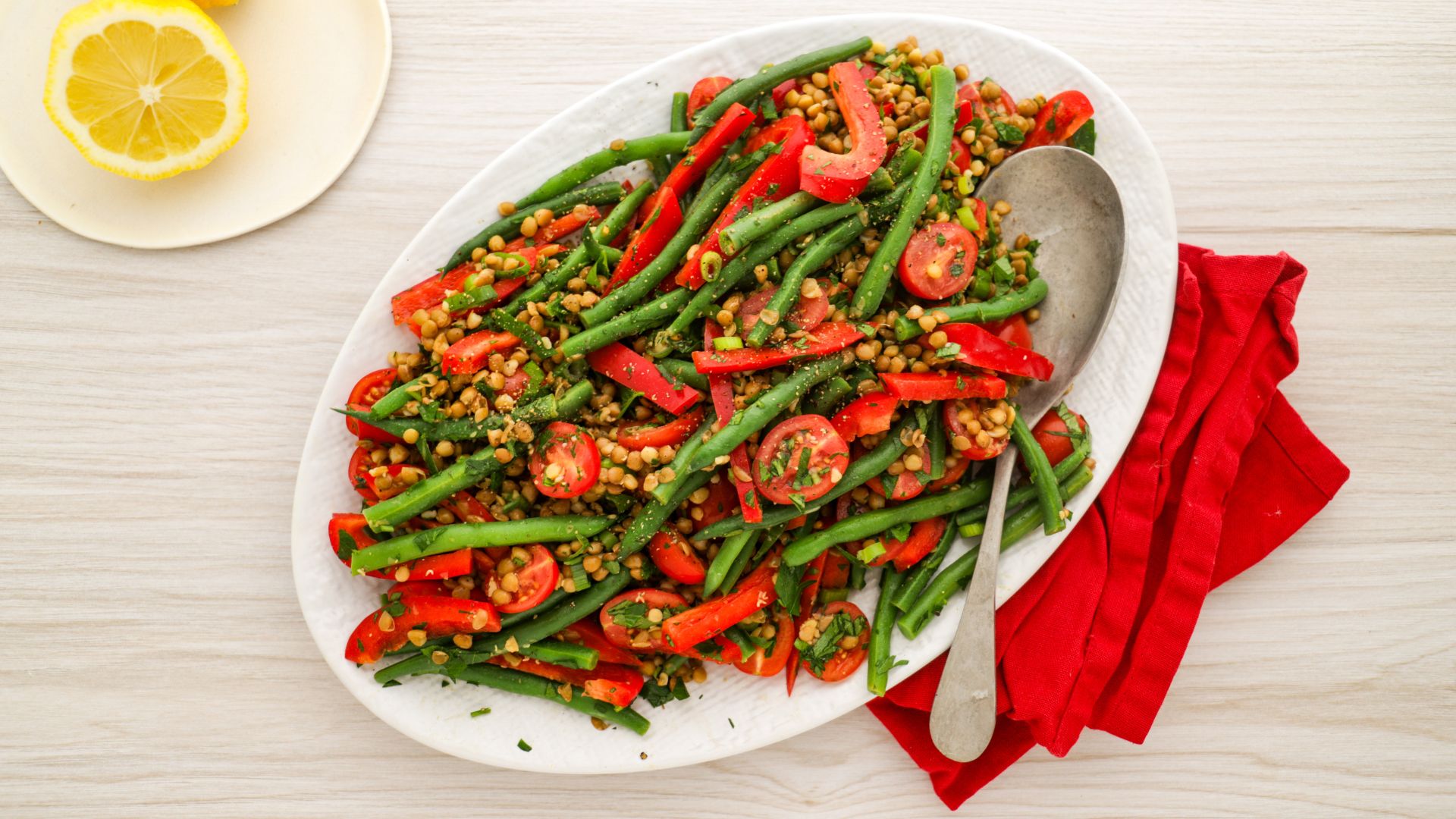 Lentil and bean summer salad