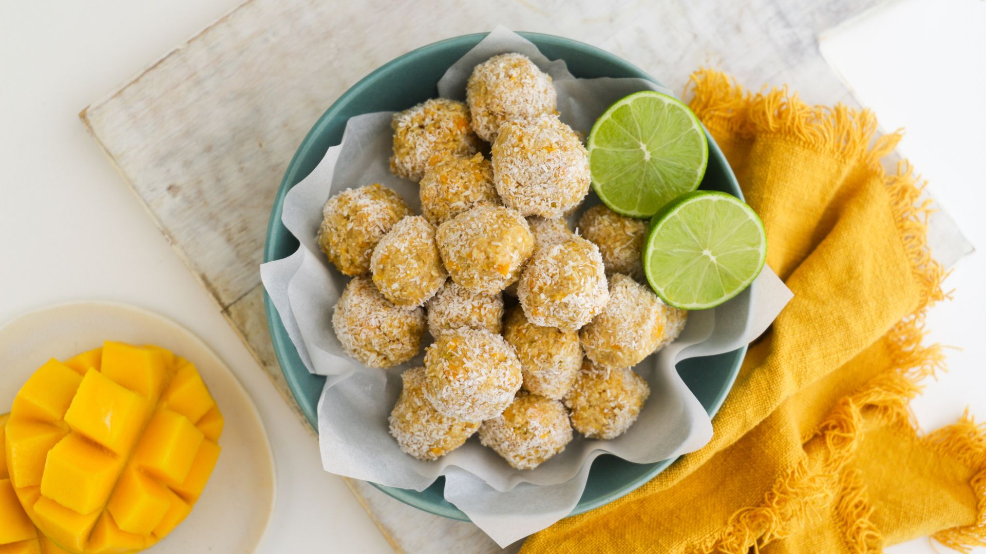 Mango coconut bliss balls