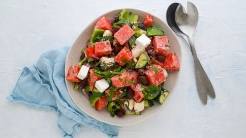 Watermelon and feta salad