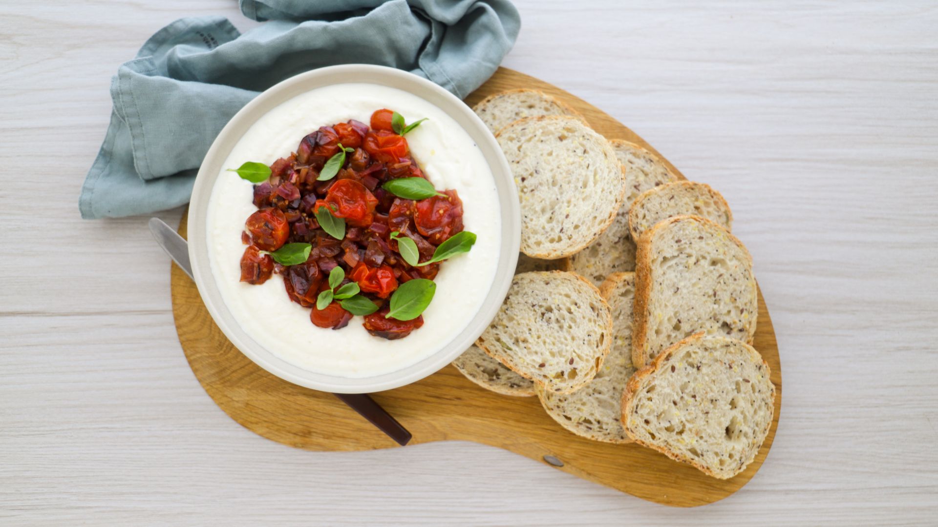 Whipped ricotta and roasted tomatoes
