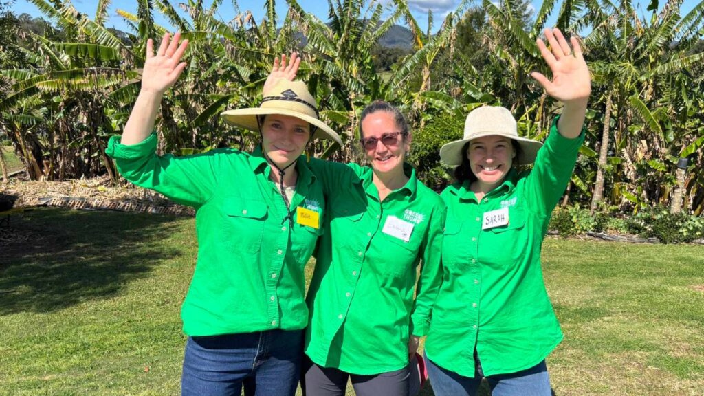 Green Thumb Farm Educators (left to right) Millie Gale, Emma Nall and Sarah McConaghy