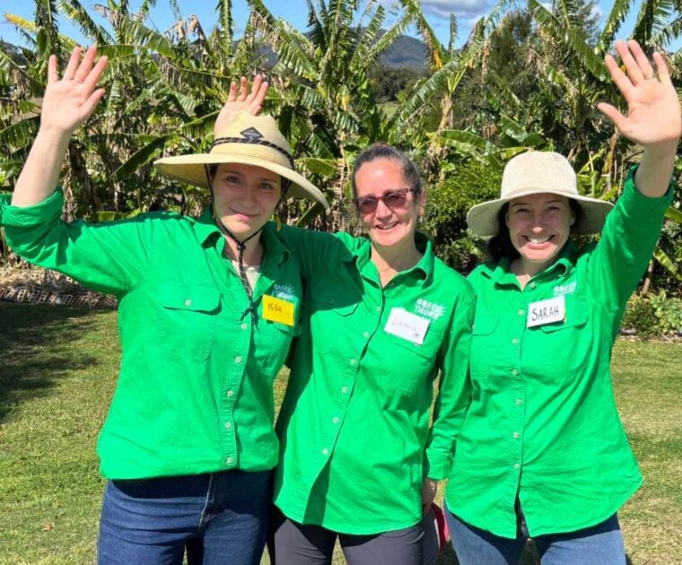 Green Thumb Farm Educators (left to right) Millie Gale, Emma Nall and Sarah McConaghy