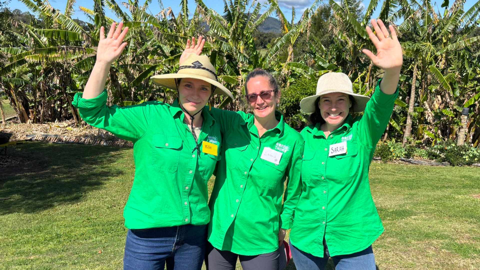 Green Thumb Farm Educators (left to right) Millie Gale, Emma Nall and Sarah McConaghy