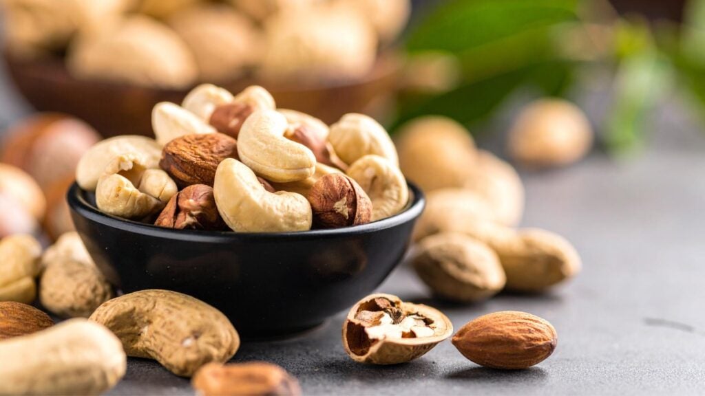 Bowl of assorted nuts