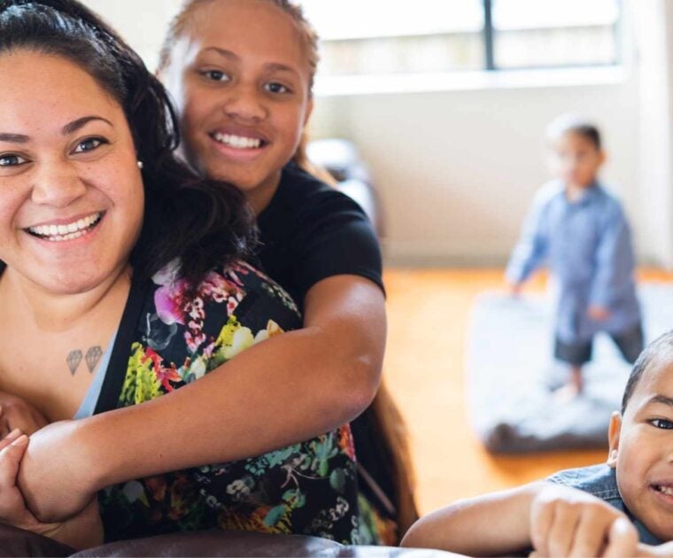 Multicultural family at home