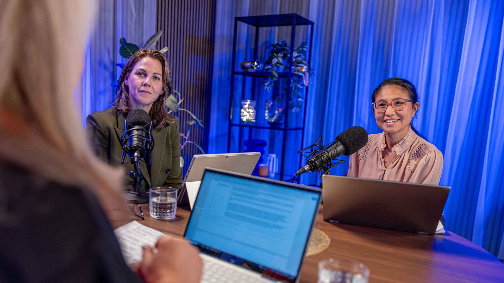 Three women in podcast setting for Clinician’s Guide to Women and Girls’ Health