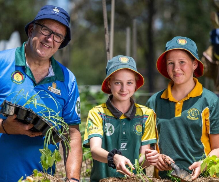 POTC students planting herbs