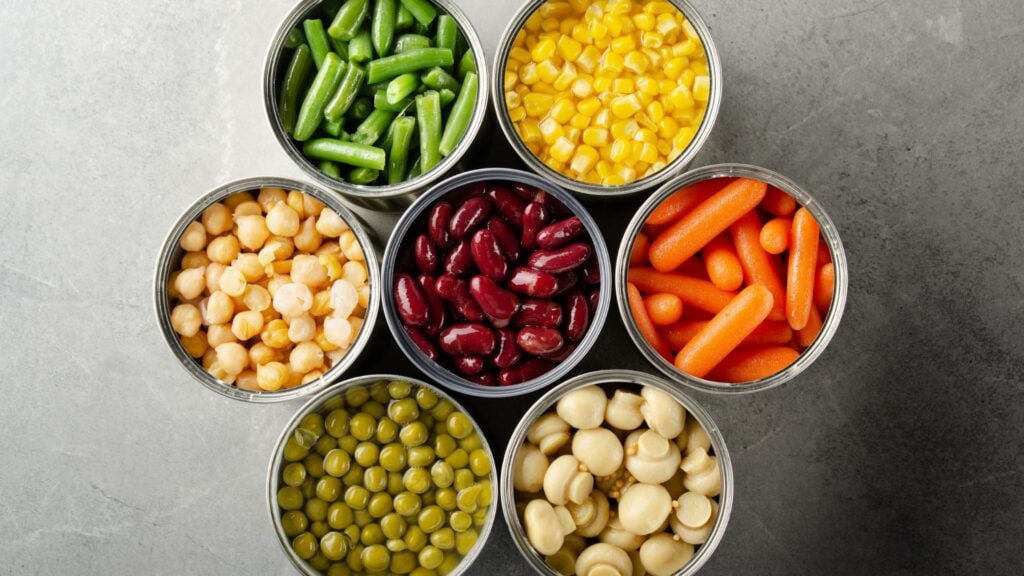 7 opened canned foods
