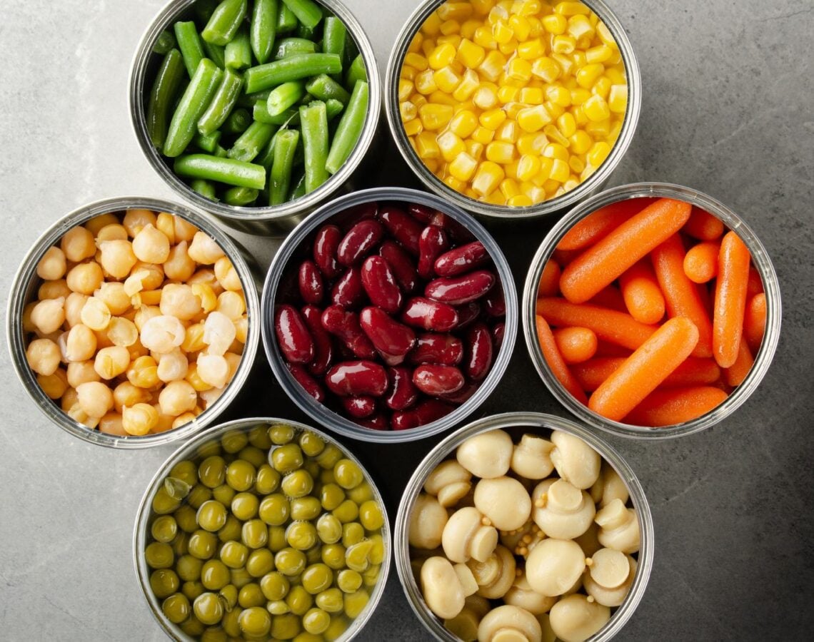 7 opened canned foods