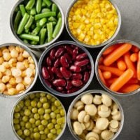 7 opened canned foods