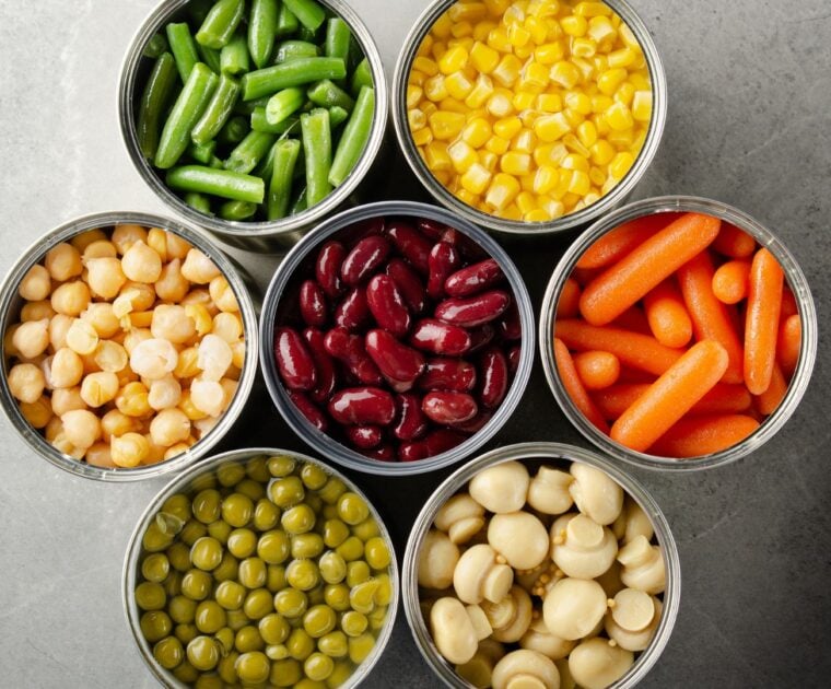 7 opened canned foods