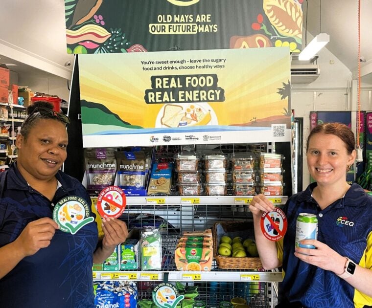 Healthy Ways display at the end of the supermarket aisle