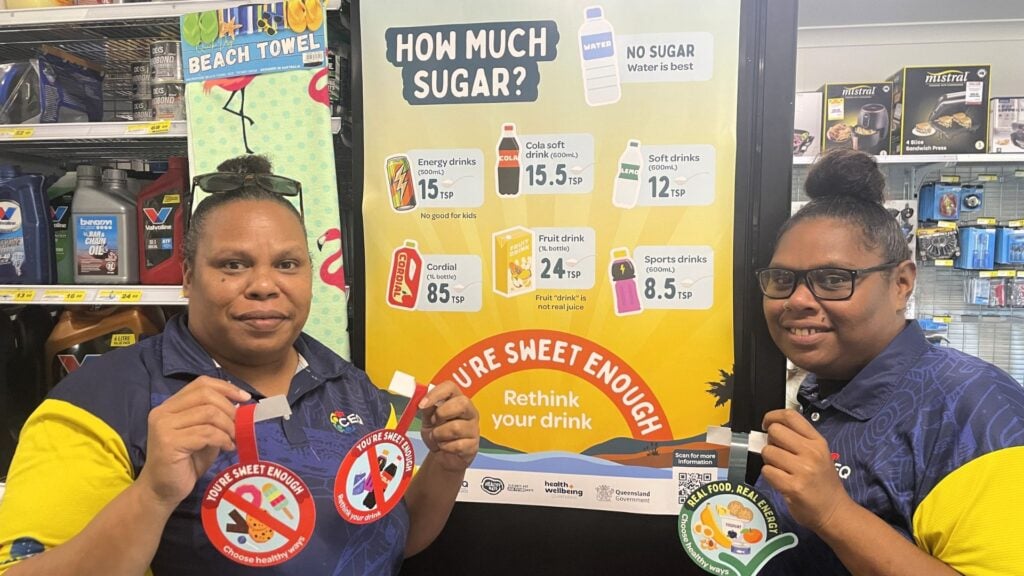 Healthy Ways sugar content display in First Nations supermarket