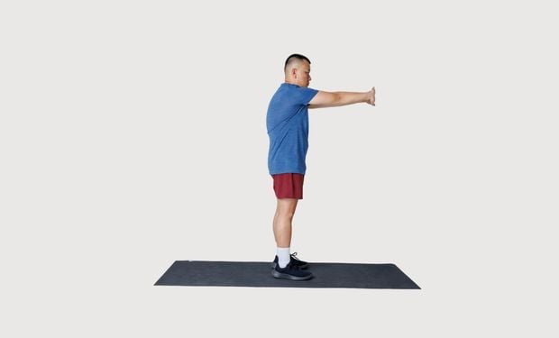 Clasp and reach upper back stretch