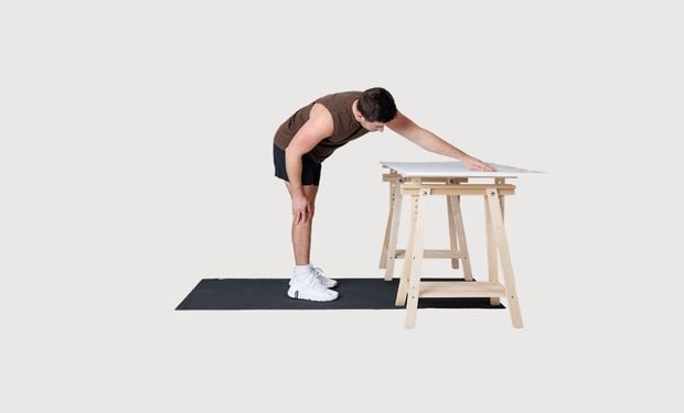Cross desk reach stretch