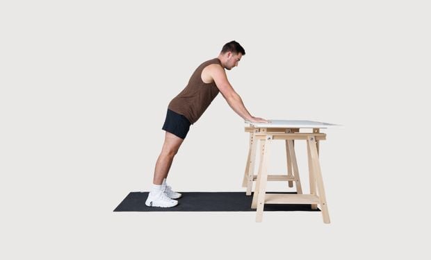 Scapular push up using desk