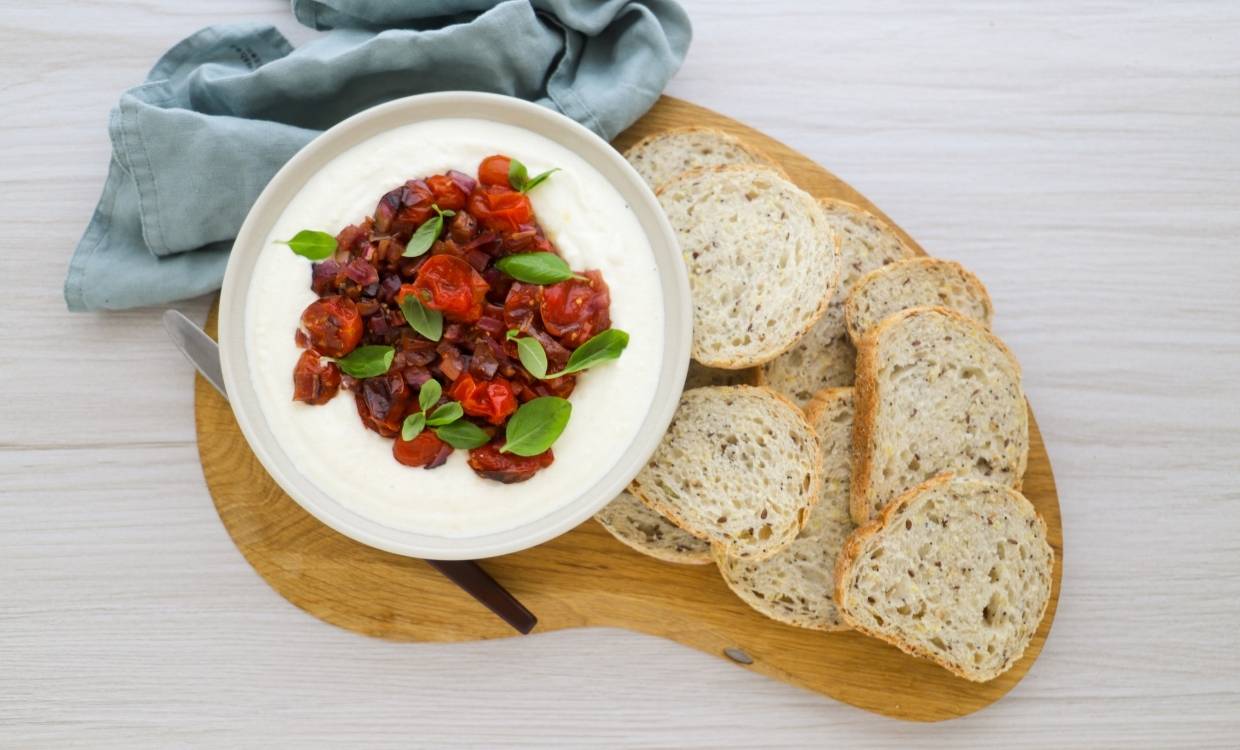 Whipped ricotta and roasted tomatoes