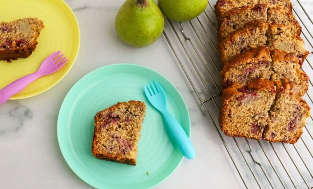 Pear and raspberry bread