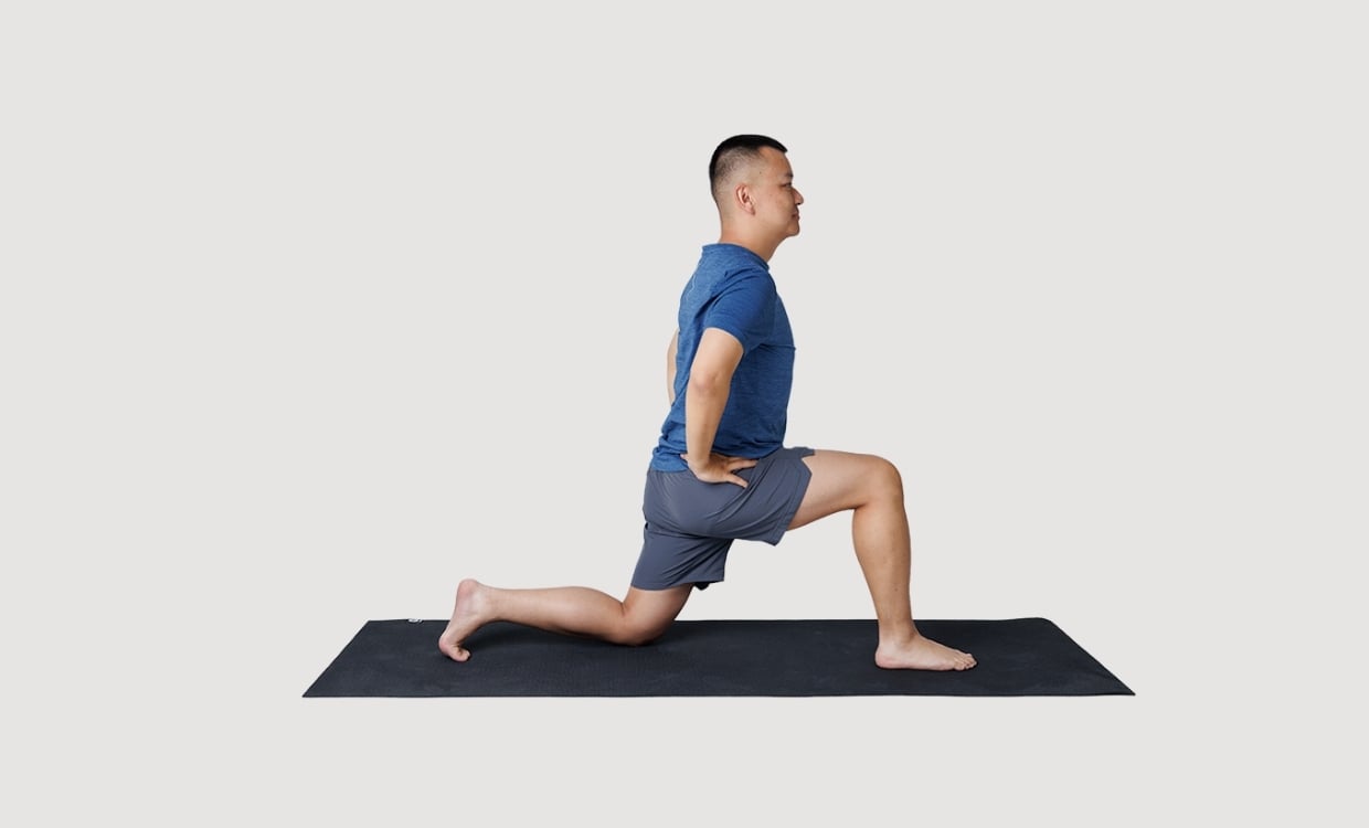 Low lunge to stretch tight hips